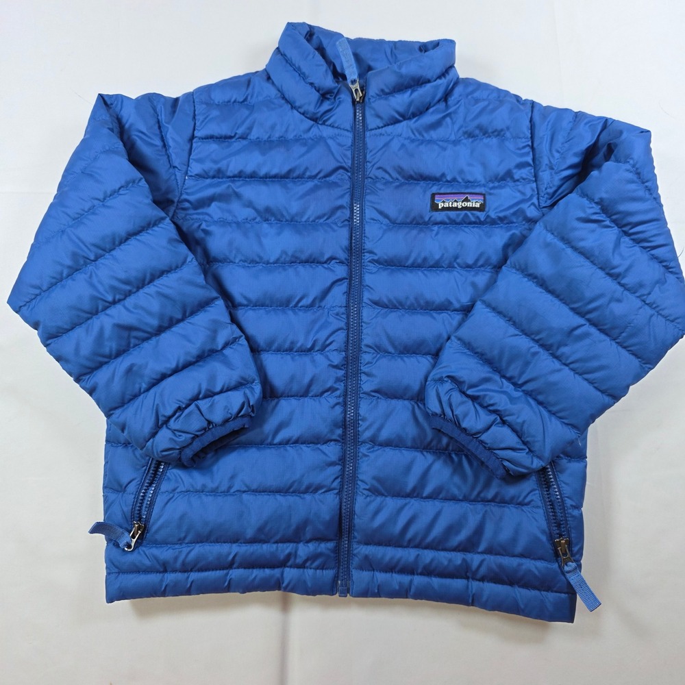 Patagonia Kids 5T Down Sweater Jacket Blue Quilted Puffer Full Zip 60519